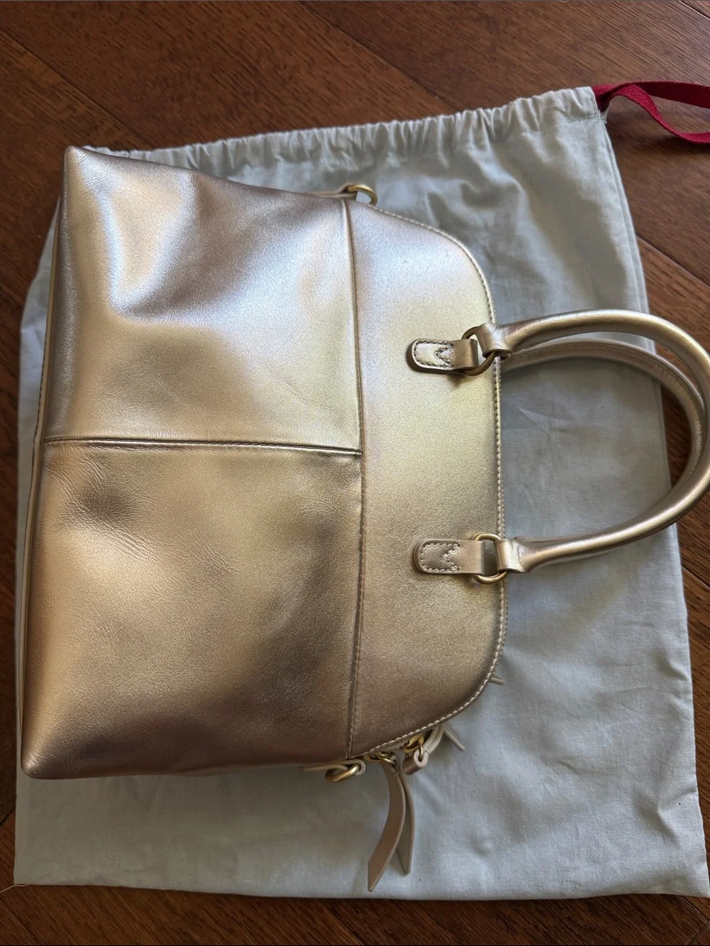 Cath Kidston Metallic Gold Dome-Top Satchel
